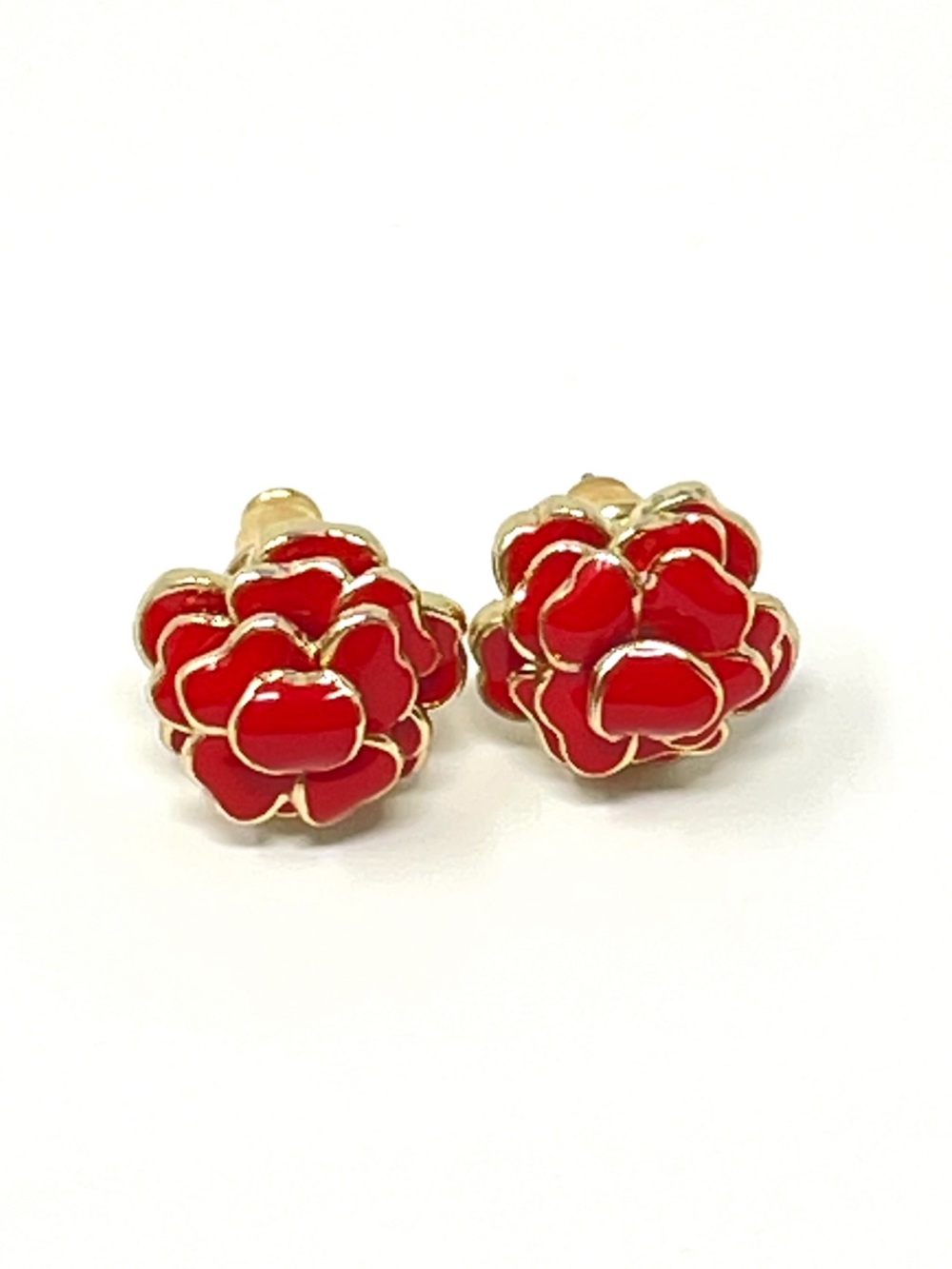 New Anthropologie Red Flower Earrings